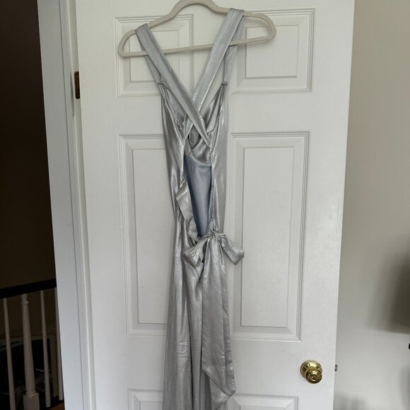 Meshki Caellie Satin Cowl Maxi Dress - Silver - Picture 9 of 11